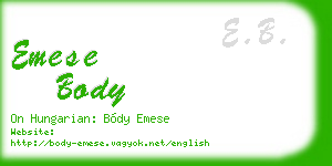 emese body business card