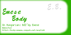 emese body business card